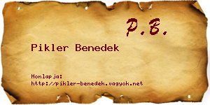 Pikler Benedek névjegykártya